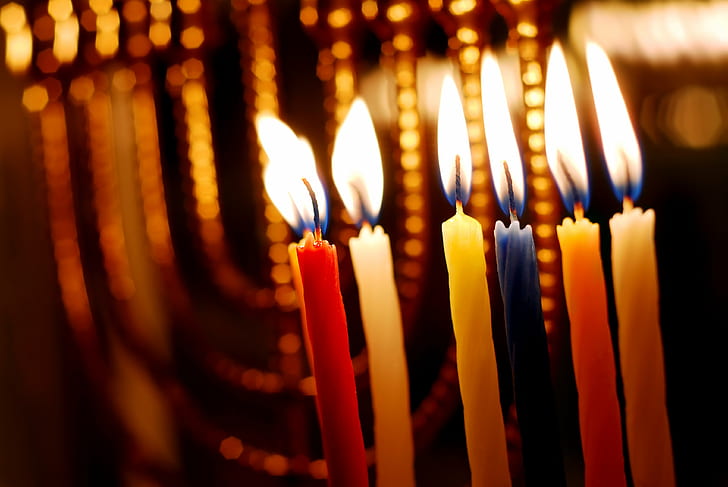 candelabro, candela, chanukah, festival, hanukiah, hanukkah, vacanze, ebraico, menorah, Sfondo HD