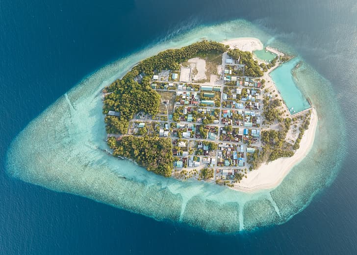 Insel, Malediven, Luftbild, HD-Hintergrundbild
