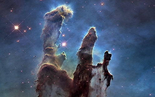 smoke digital wallpaper, Pillars of Creation, nebula, space, stars, HD wallpaper HD wallpaper