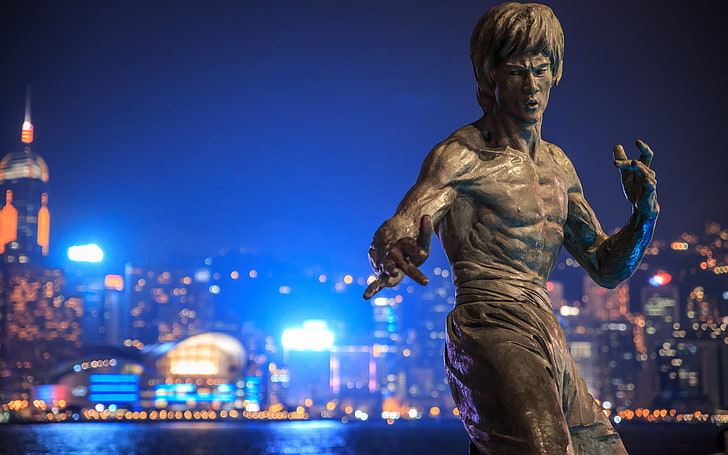 monument, Bruce Lee, Hong Kong, Fond d'écran HD