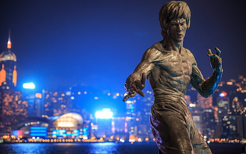 monument, Bruce Lee, Hong Kong, HD tapet HD wallpaper
