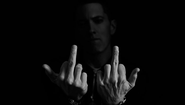 Eminem grayscale photography, music, male, singer, rap, marshall, Eminem, mathers, HD wallpaper