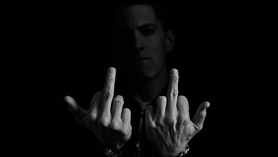 การถ่ายภาพระดับสีเทาของ Eminem, ดนตรี, ชาย, นักร้อง, แร็พ, มาร์แชลล์, Eminem, mathers, วอลล์เปเปอร์ HD HD wallpaper