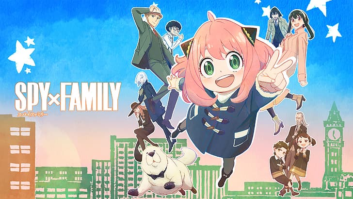 Spy x Family, Yor Forger, Anya Forger, Loid Forger, ยิ้ม, วอลล์เปเปอร์ HD