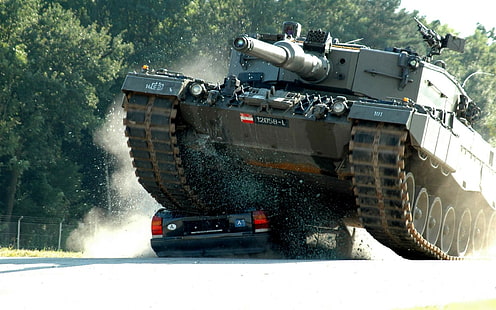 tank, tank destroyer, car, vehicle, military, Leopard 2, HD wallpaper HD wallpaper