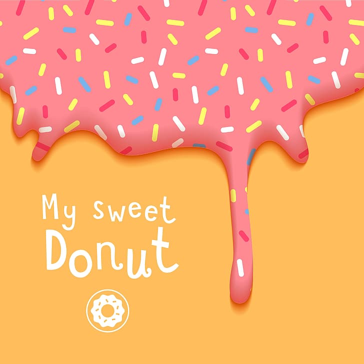 sweets, food, colorful, donuts, artwork, HD wallpaper