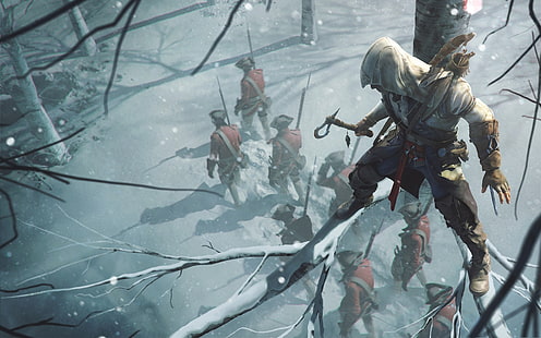Скриншот игрового приложения Assassin's Creed, Assassin's Creed III, Коннор Кенуэй, Assassin's Creed, видеоигры, HD обои HD wallpaper