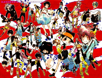 Anime, Katekyō Hitman Reborn !, Basilikum (Katekyō Hitman Reborn!), Belphegor (Katekyō Hitman Reborn!), Bianchi (Katekyō Hitman Reborn!), Byakuran (Katekyo Hitman Reborn!), Chikusa Kakimoto, Chrome Dokuro, Colonnello (Katekyō Hitman Reborn!), Dino (Katekyō Hitman Reborn!), Fran (Katekyō Hitman Reborn!), Giannini (Katekyō Hitman Reborn!), Haru Miura, Hayato Gokudera, I-Pin (Katekyō Hitman Reborn!), Ken Joshima, Kyoya Hibari, LalMirch, Lambo (Katekyō Hitman Reborn!), Lancia (Katekyō Hitman Reborn!), Levi (Katekyō Hitman Reborn!), Mukuro Rokudo, Ryohei Sasagawa, Shoichi Irie, Skull (Katekyō Hitman Reborn!), Spanner (Katekyō Hitman Reborn!), Superbi Squalo, Takeshi Yamamoto, Tazaru, Tsunayoshi Sawada, Verde, Viper, Katekyo Hitman Reborn, Xanxus, Katekyo Hitman Reborn, Zakuro, Katekyo Hitman Reborn, HD-Hintergrundbild HD wallpaper