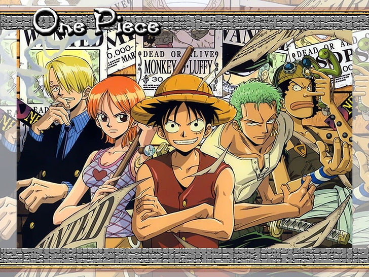 Plakat One Piece, One Piece, Monkey D.Luffy, Sanji, Nami, Usopp, Roronoa Zoro, Tapety HD