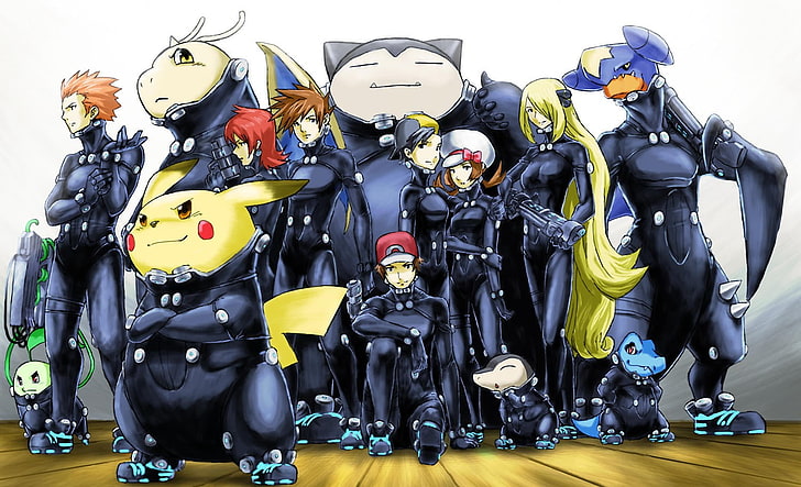 Pokemon character, Pokémon, Gantz, Pikachu, Snorlax, Dragonite, HD wallpaper