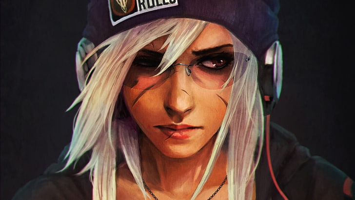 siwowłosa kobieta w czapce tapeta z postaciami anime, Overwatch, Blizzard Entertainment, gry wideo, Reaper (Overwatch), Genderswap, Tapety HD