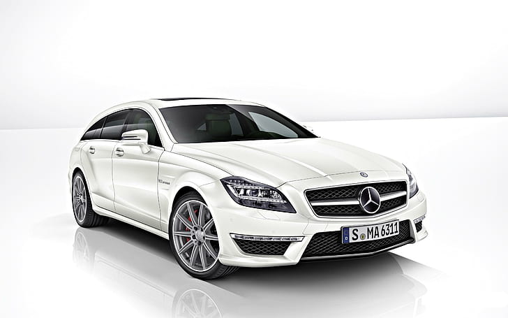 2014 Mercedes Benz CLS 63 AMG, white mercedes-benz sedan, mercedes, benz, 2014, cars, mercedes benz, HD wallpaper