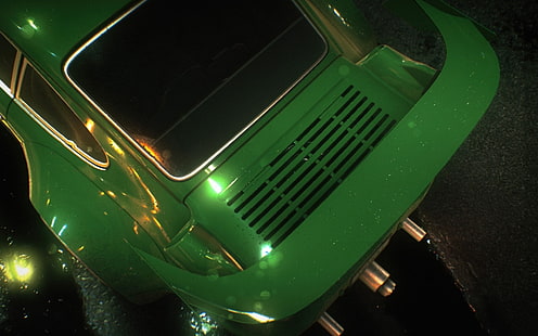 วิดีโอเกม Need for Speed ​​ปี 2015 RWB ปอร์เช่ 911 รถยนต์สีเขียว, วอลล์เปเปอร์ HD HD wallpaper