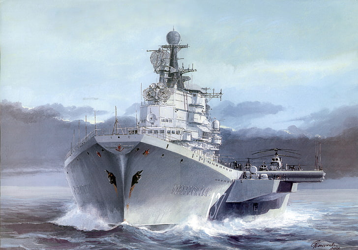 military, Novorossiysk, VTOL, navy, Russian, Cruiser, HD wallpaper