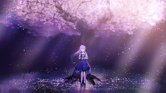 Impacto de Genshin, Kamisato Ayaka (Impacto de Genshin), flor de cerezo, Fondo de pantalla HD HD wallpaper