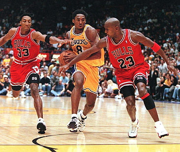 nba basket Kobe Bryant Los Angeles Lakers Michael Jordan Chicago Bulls Scottie Pippen 1024x86 Sport Basket HD Art, NBA, basket, HD tapet HD wallpaper