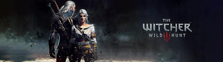 The Witcher Wild Hunt digitales Hintergrundbild, The Witcher 3: Wild Hunt, Videospiele, Mehrfachanzeige, HD-Hintergrundbild