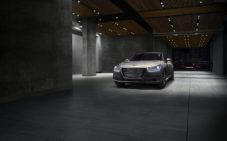grey, Genesis G90, luxury cars, HD wallpaper