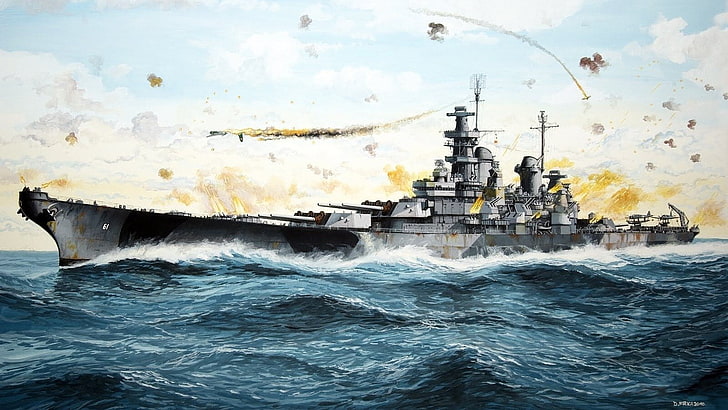 Kriegsschiffe, USS Iowa (BB-61), Schlachtschiff, Kriegsschiff, HD-Hintergrundbild