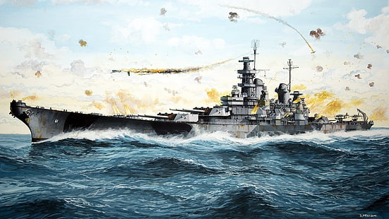 سفن حربية يو إس إس أيوا (BB-61) ، سفينة حربية ، سفينة حربية، خلفية HD HD wallpaper