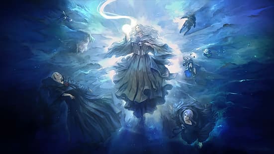 Final Fantasy XIV: Endwalker, azul, arte de videogame, mmo, personagens do jogo, videogames, Final Fantasy, HD papel de parede HD wallpaper