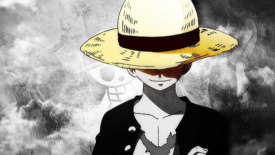 Обезьяна Д. Луффи, One Piece, соломенная шляпа, HD обои HD wallpaper