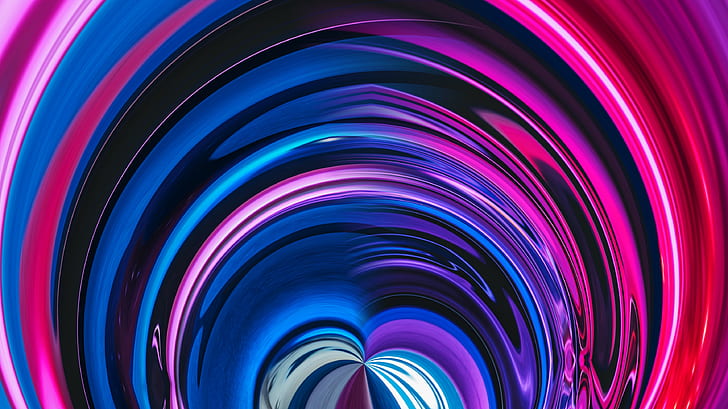 Radial, Spiral, Neon, Vibrant, Colorful, 4K, HD wallpaper
