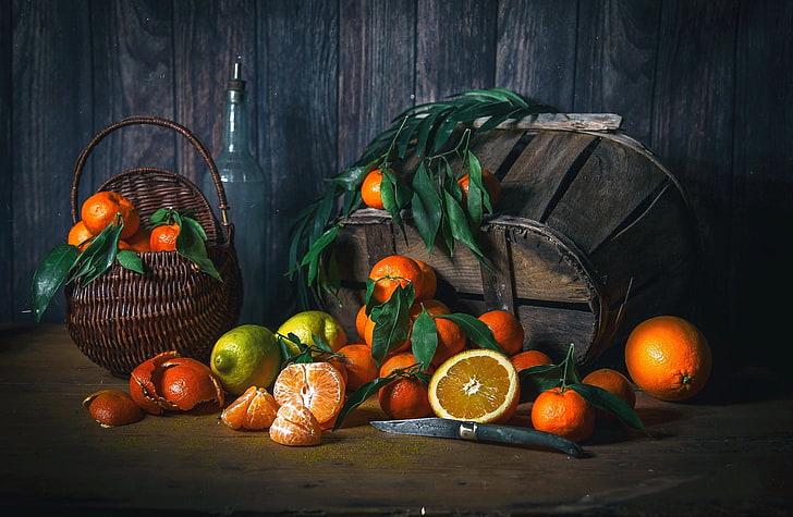 الغذاء والفواكه والبرتقال (فاكهة)، خلفية HD