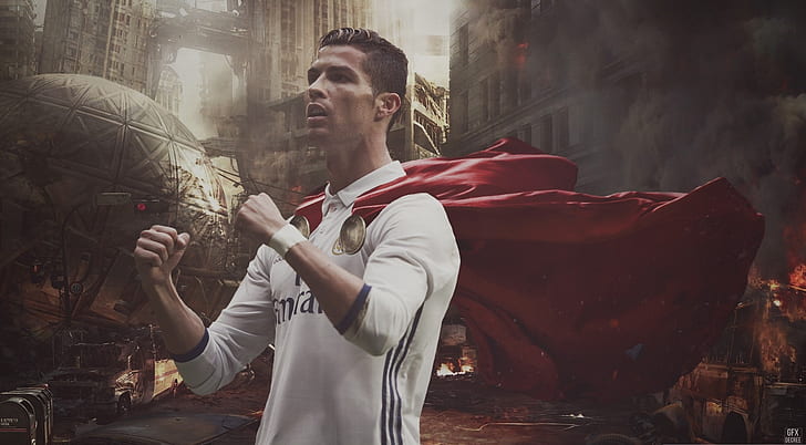 fotbollsspelare, fotboll, Cristiano Ronaldo, medaljong, HD tapet
