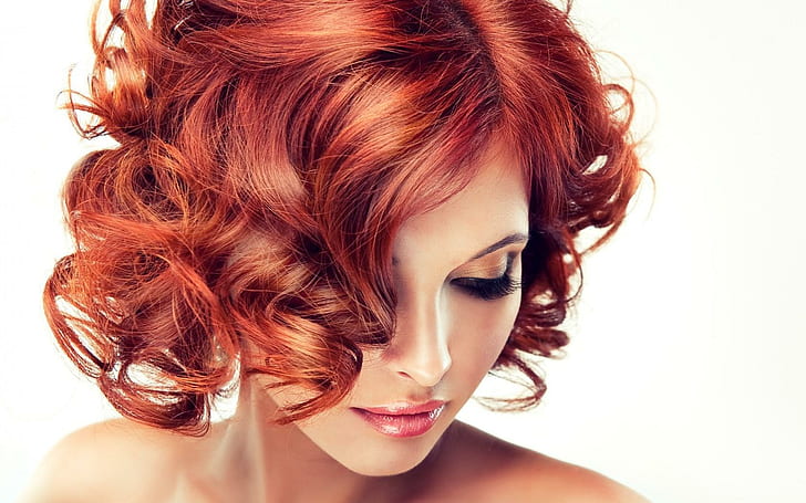 モデル化粧唇赤毛、モデル、化粧、唇、赤毛、 HDデスクトップの壁紙