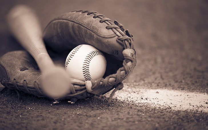 Baseball Bat And Glove, white baseball, Sports, Baseball, HD wallpaper