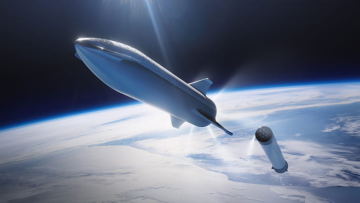 SpaceX, cohete, nave espacial, arte digital, arte espacial, espacio, Fondo de pantalla HD