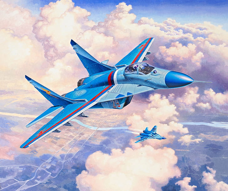 Kunst, Russland, Fulcrum, Kämpfer der vierten Generation, Videokonferenz Russland, russischer Kämpfer, Die MiG-29S, HD-Hintergrundbild