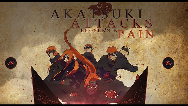 Akatsuki Attacks Pain poster, Naruto, Payne, Akatsuki, Sfondo HD