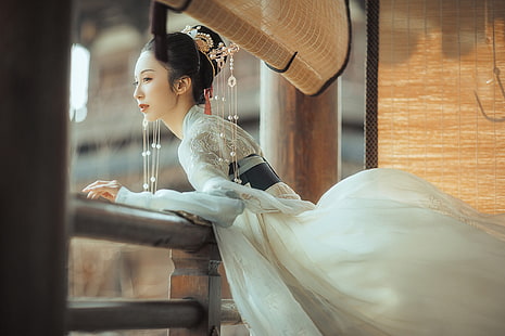 Kinesisk klänning, hanfu, kvinnor, HD tapet HD wallpaper
