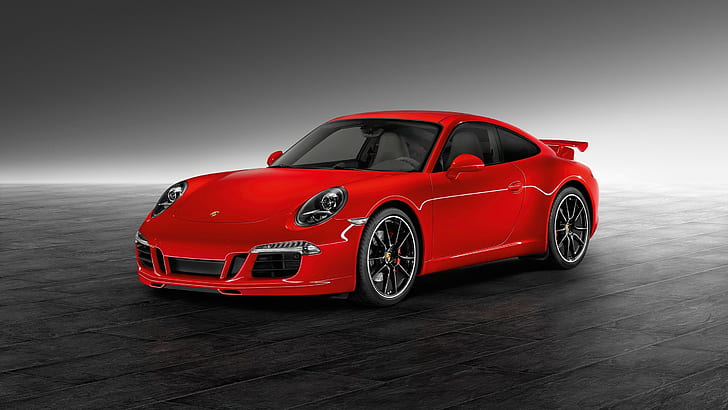 Porsche 911, samochód, czerwone auta, Tapety HD