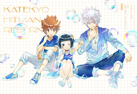 Anime, Katekyō Hitman Reborn !, Byakuran (Katekyo Hitman Reborn!), Tsunayoshi Sawada, Uni (Katekyo Hitman Reborn!), Fond d'écran HD HD wallpaper