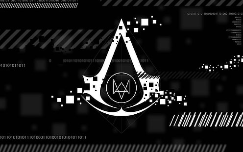 Assassin's Creed Watch Dogs logotyp crossover, spel, Assassin's Creed, Watch Dog, HD tapet HD wallpaper