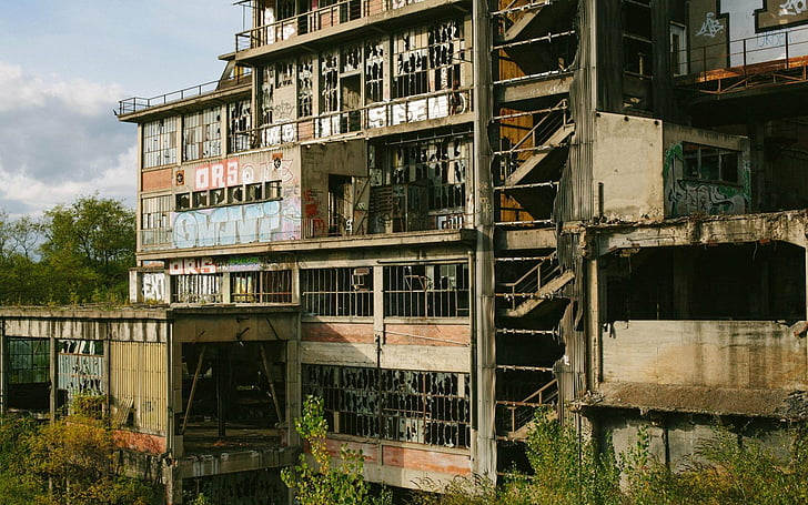 abandoned, building, buildings, decay, design, desrted, ruins, HD wallpaper