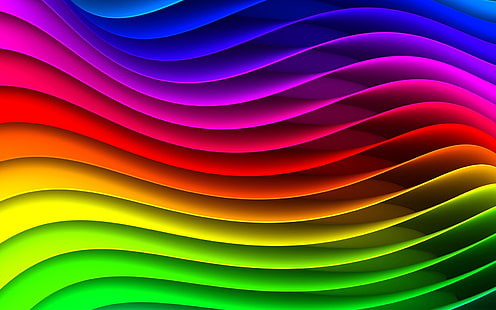 rainbow color digital wallpaper, spectrum, rainbow, background, surface, stripes, texture, waves, HD wallpaper HD wallpaper
