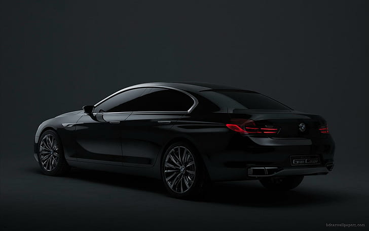 BMW Concept Gran Coupe 2, black sedan, concept, coupe, gran, cars, HD wallpaper
