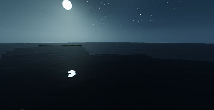 landscape, Minecraft, night, HD wallpaper