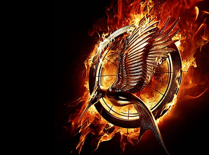 The Hunger Games Catching Fire Movie, Hunger Games Catching Fire-logotyp, filmer, andra filmer, Fire, Movie, Games, Catching, science fiction, november, 2013, Hunger, HD tapet HD wallpaper