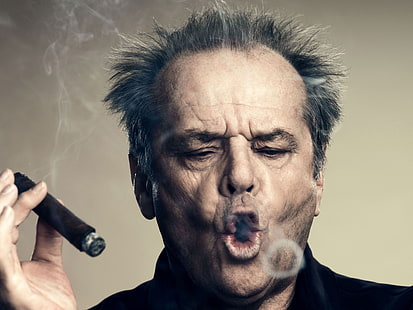 Jack Nicholson, fumée, cigare, Jack Nicholson, acteur, Fond d'écran HD HD wallpaper