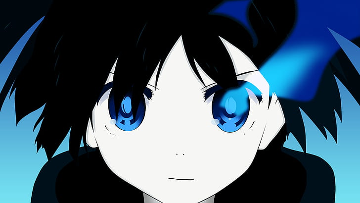 Black Rock Shooter, gadis anime, anime, Strength (Black Rock Shooter), wajah, mata biru, Wallpaper HD