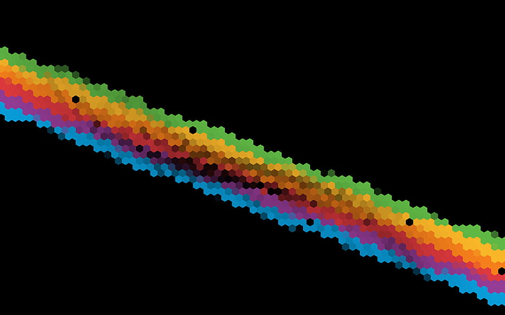 Hexagona Apple Rainbow Ios 11, HD tapet