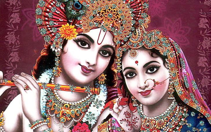 Dewa India Radha Krishna HD, lukisan dewa agama, fotografi, dewa, India, krishna, radha, Wallpaper HD
