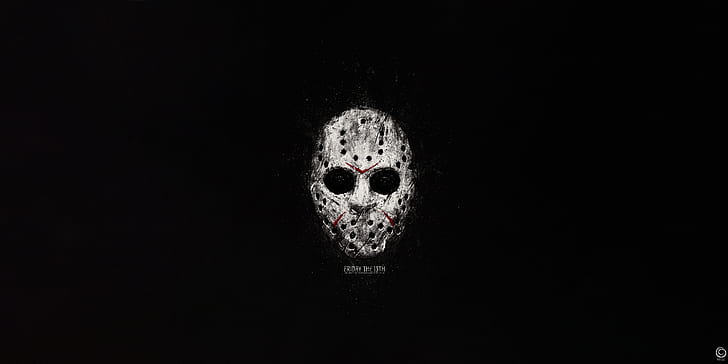 horror, simple background, Jason Voorhees, mask, HD wallpaper
