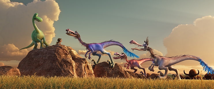 Кино, Хороший динозавр, Арло (Хороший динозавр), Динозавр, Дисней, Пиксар, Спот (Хороший динозавр), HD обои HD wallpaper