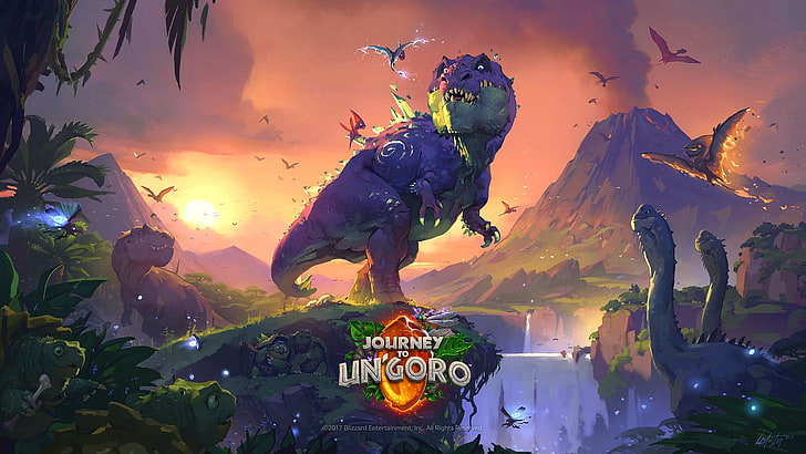 Wallpaper digital Journey to Un'Goro, Hearthstone: Heroes of Warcraft, Journey to UN'GORO, Wallpaper HD